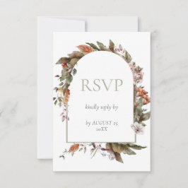 Herbstromanische Arch-Blumenhochzeit RSVP Karte