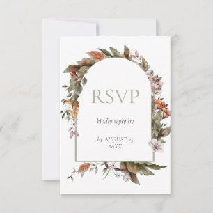 Herbstromanische Arch-Blumenhochzeit RSVP Karte