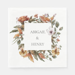 Herbstromanische Arch-Blumenhochzeit Serviette