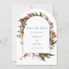 Herbstromanische Arch Floral Hochzeit speichern da Einladung