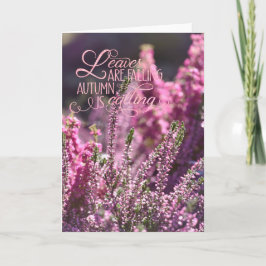Herbstrosa Heather-Blume Bläsereditierbarer Text Feiertagskarte