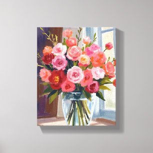 Herbstrosenstrauß Floral Herbst Leinwanddruck