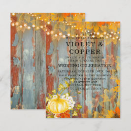 Herbstrost Lights Pumpkin Peony Wedge Einladung