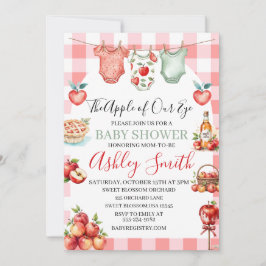 Herbstroter Apfel meiner Babydusche Einladung