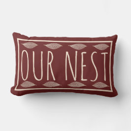 Herbstroter Bauernhof Land Unser Nest & Blätter Lendenkissen