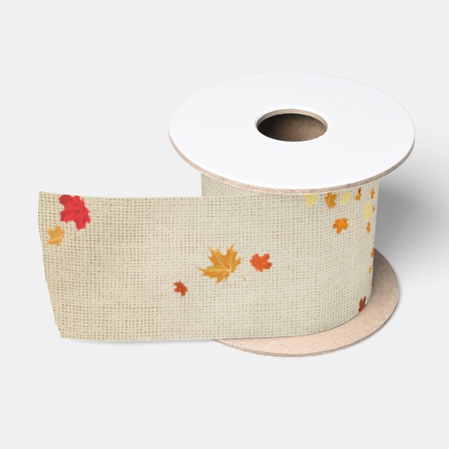 Herbstrückgang auf Burlap Satinband (Spule)