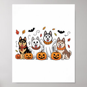 Herbstsaal des sibirischen Husky-Ghost-Geistes Poster