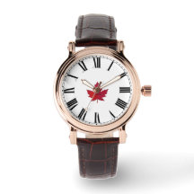 Herbstsaison Ahornleaf Kanada Leather Watch