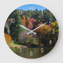Herbstsaison Bäume Naturlandschaft Australien Große Wanduhr