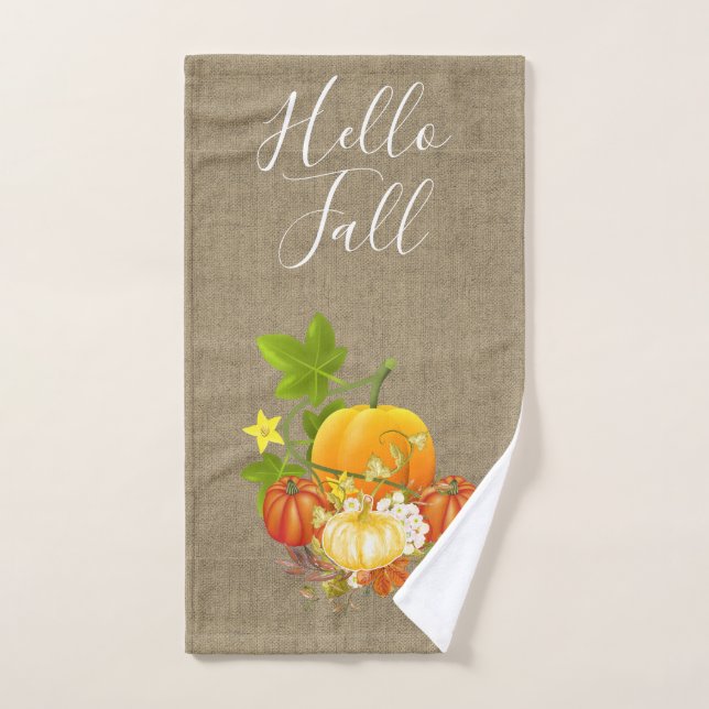 Herbstsaison Burlap und Pumpkins Handtuch (Handtuch)