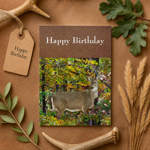 Herbstsaison Deer Happy Geburtstag Gruß Karte
