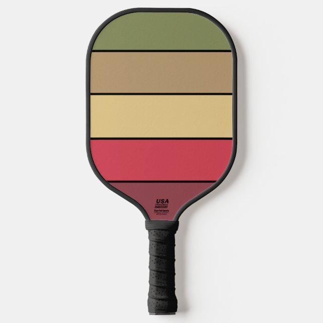 Herbstsaison Erde Tone Farben auf Aquarellpapier Pickleball Schläger (Vorderseite)