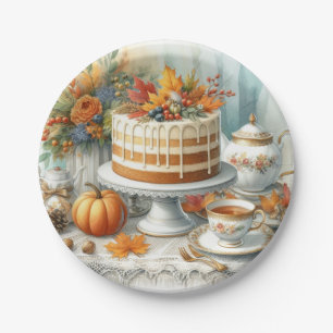 Herbstsaison - Geburtstags-Tee-Party Pappteller