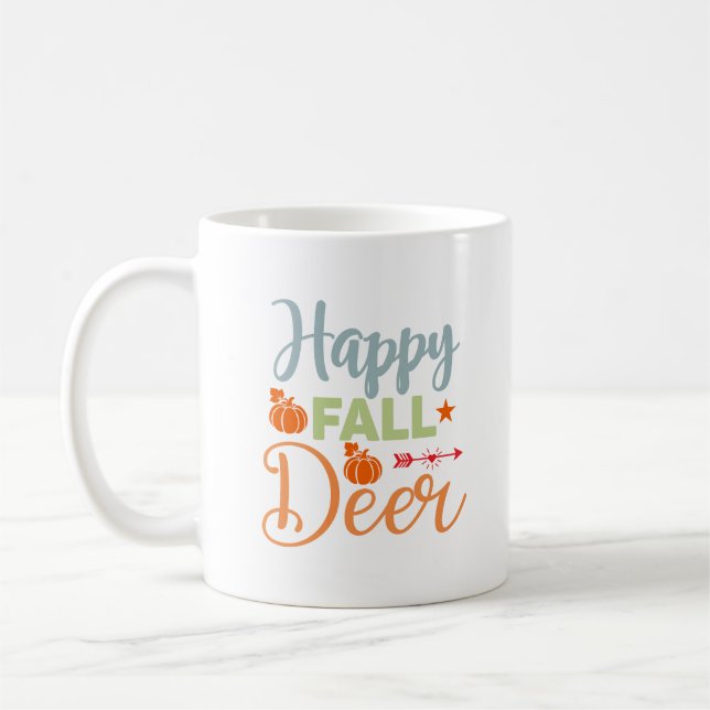 Herbstsaison glücklich Fall Hirsch Kaffeetasse (Links)