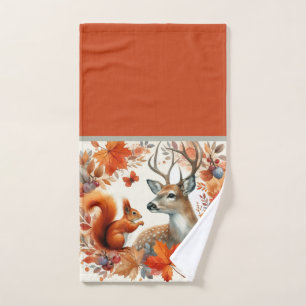 Herbstsaison Hirsch mit Herbstblättern Handtuch