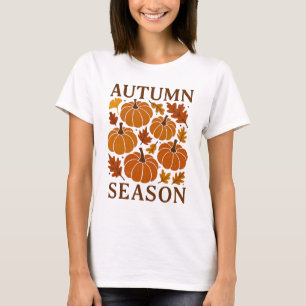 Herbstsaison Kürbisse Herbstlaub Erntmond T-Shirt