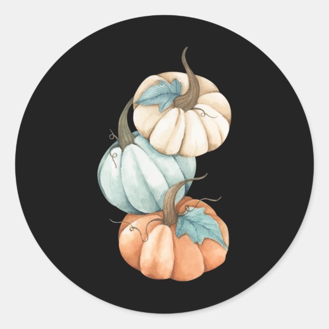 Herbstsaison - Niedlich gefärbter Pastell Pumpkin Runder Aufkleber (Vorderseite)