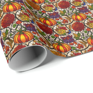 Herbstsaison, Pumpen, Blume/rostfreies Glas Geschenkpapier