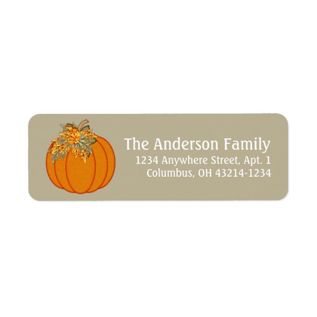 Herbstsaison Pumpkin Design 3 Rücksendeadressen-Au (Vorne)