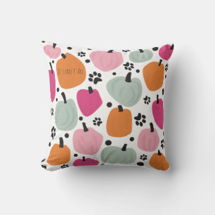 Herbstsaison Pumpkin Hund Katzenpastel Hand gezoge Kissen