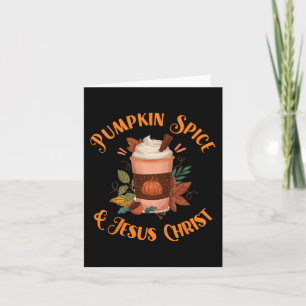 Herbstsaison Süße Kürbisgewürz Und Jesus Christus Karte