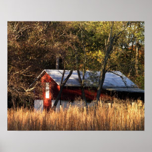 Herbstscheune in Zentral-Maryland Poster