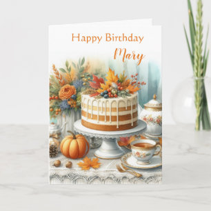 Herbstschicht Cake Cosy Fall Geburtstag Karte