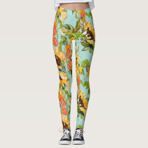 Herbstschlucker: Nahtloses Naturmuster Leggings