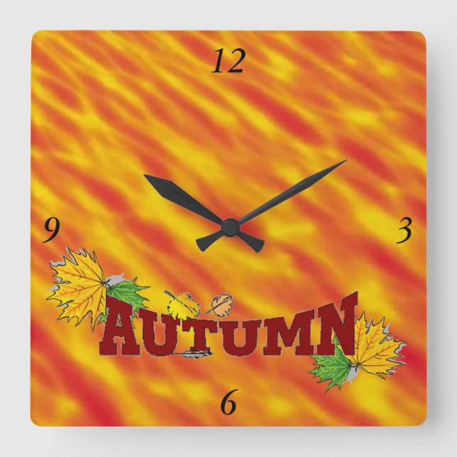 Herbstschönheit - quadratische wanduhr (Vorderseite)