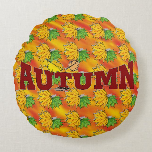 Herbstschönheit - rundes kissen (Vorderseite)