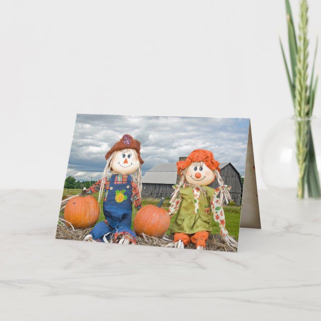 Herbstschrecken auf Heuballen Karte (Vorderseite)