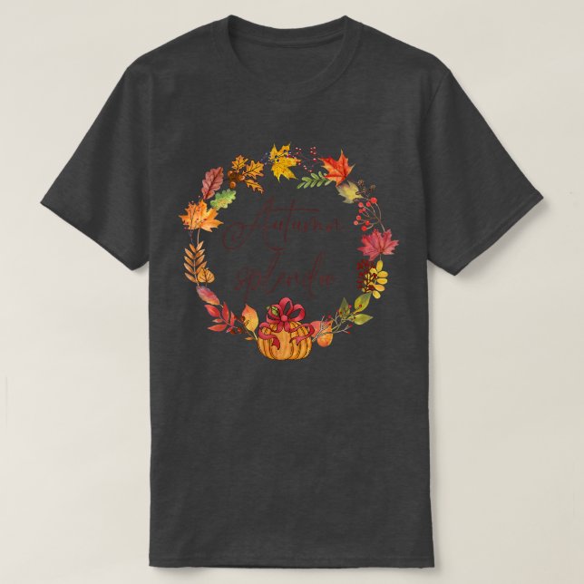 Herbstschuppen Niedliche Herbstlaub Herbstpumpen W T-Shirt (Design vorne)