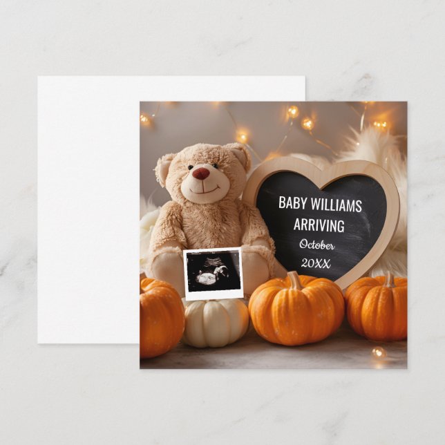 Herbstschwangerschaft Ankündigung sozialer Medien (Vorne/Hinten)