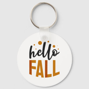 Herbstschwarz und orange Herbstausdruck Schlüsselanhänger