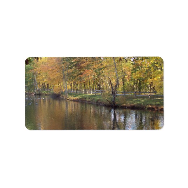 Herbstsee Adressaufkleber (Vorne)