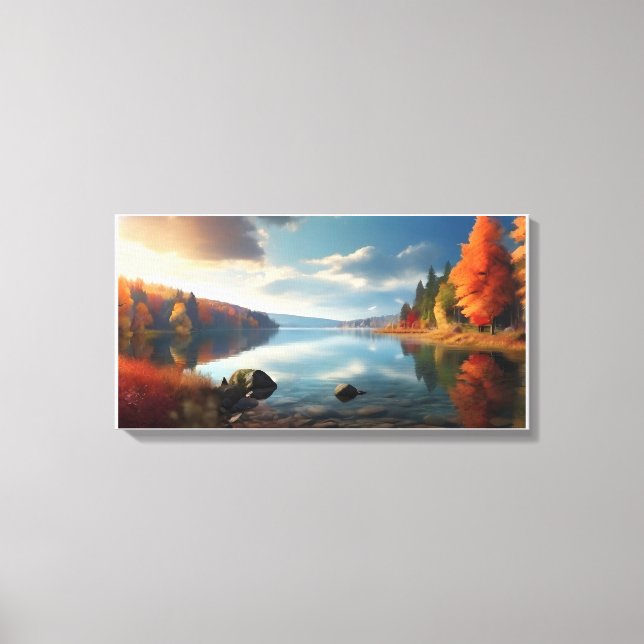 Herbstsee Leinwanddruck (Vorderseite)