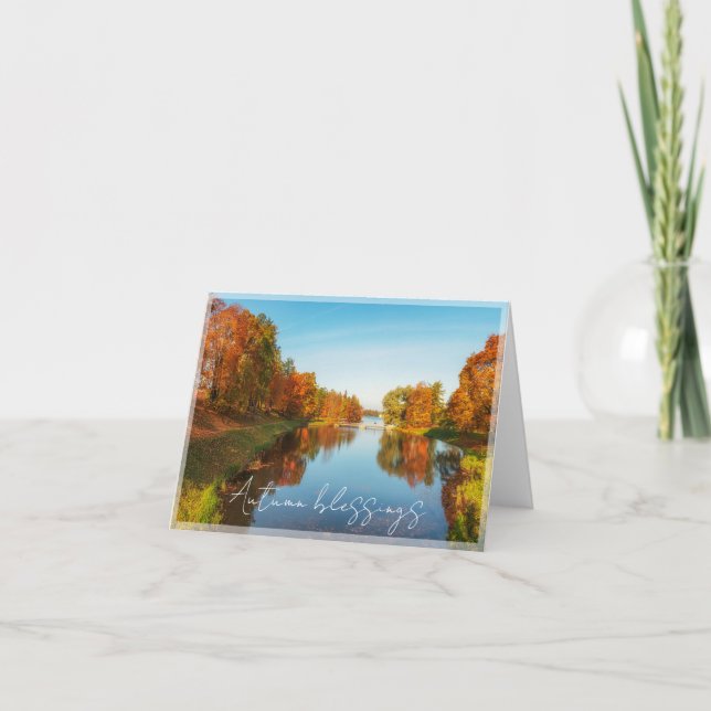 Herbstsee mit eigenem Text Karte (Vorderseite)