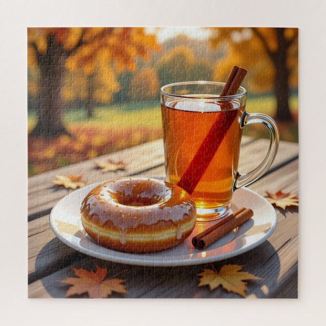 Herbstsegen | Apfelwein und Donut (Vertikal)