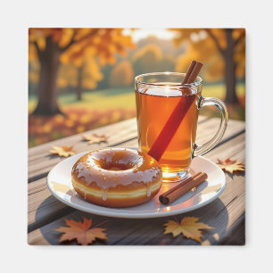 Herbstsegen   Apfelwein und Donut Magnet