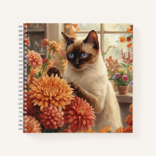 Herbstsima Katze für Erntedank Notizbuch