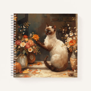 Herbstsima Katze für Erntedank Notizbuch