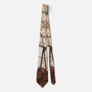 Herbstsonne und Bäume von Egon Schiele, Vintage Ar Krawatte