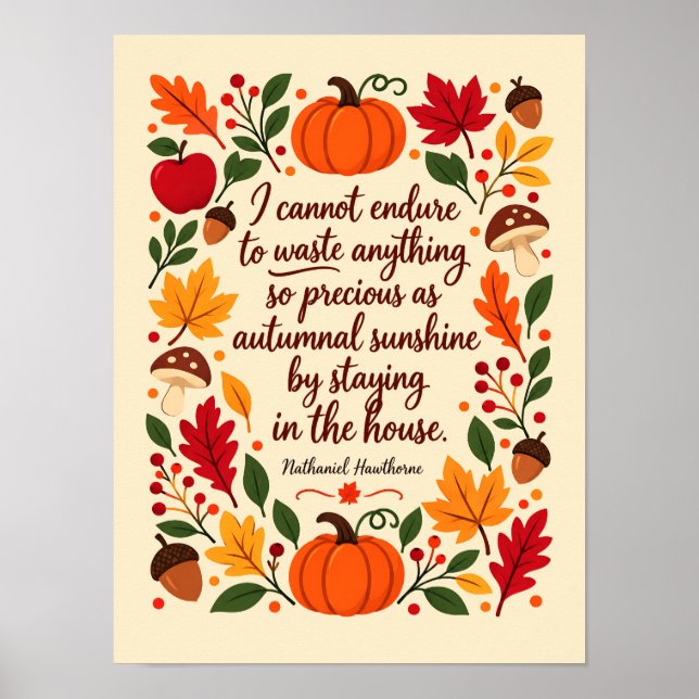 Herbstsonnen-Spruch Poster (Vorne)
