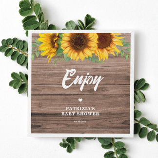 Herbstsonnenblume | Babyparty-Papier Serviette