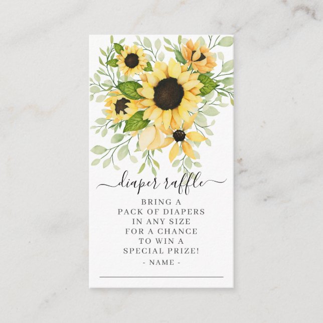 Herbstsonnenblume Blütendusche Windelwanne Windelw Begleitkarte (Vorderseite)