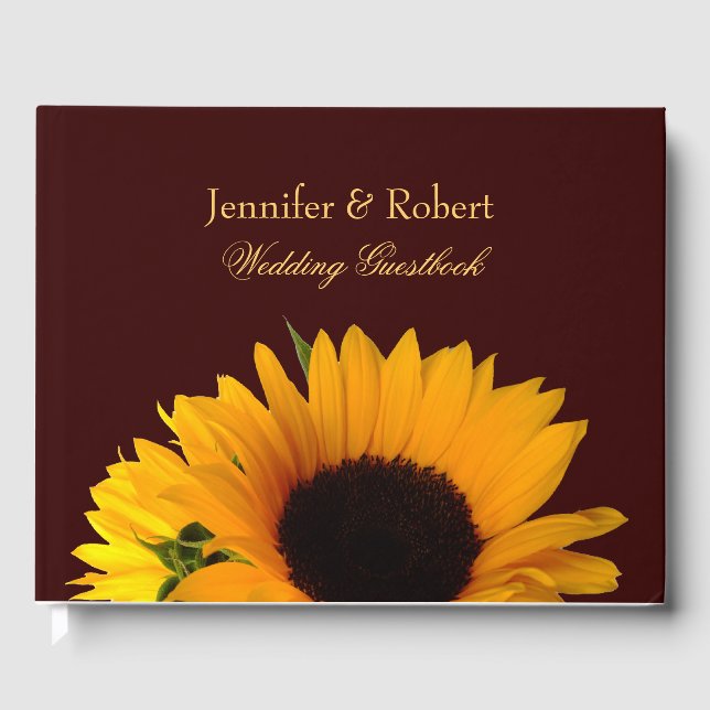 Herbstsonnenblume Hochzeitsbuch Gästebuch (Vorderseite)