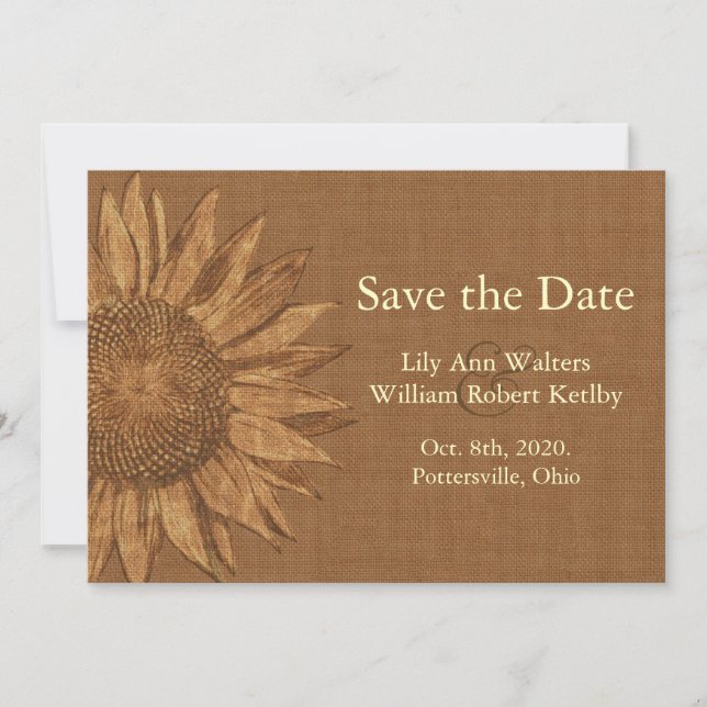 Herbstsonnenblume Save the Date (Vorderseite)