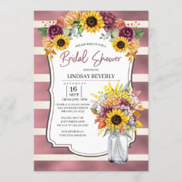 Herbstsonnenblume Vase Bridal Dusche Einladung