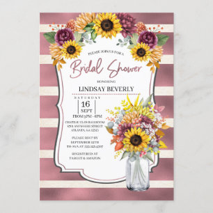 Herbstsonnenblume Vase Bridal Dusche Einladung
