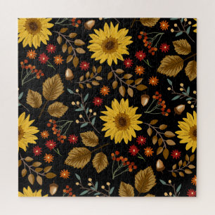 Herbstsonnenblumen: Ahorn Schwarz Hintergrund